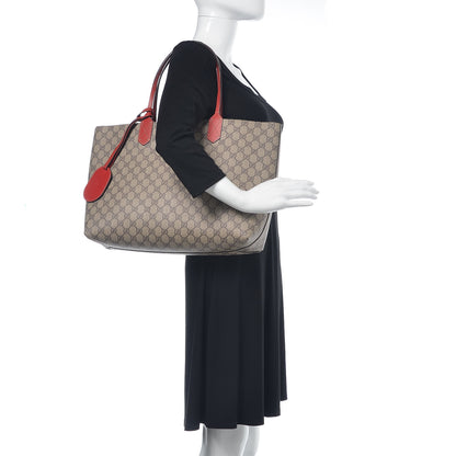 Gucci GG Supreme Monogram Medium Reversible Tote Beige Red 2 of 9