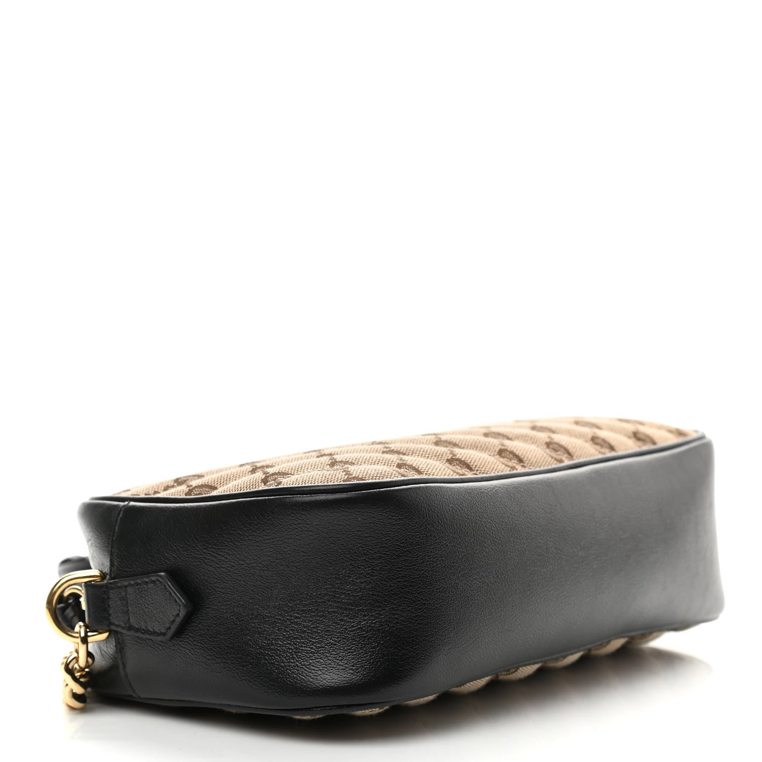 Gucci Monogram Matelasse Diagonal Small GG Marmont Chain Shoulder Bag Beige Black 4 of 10