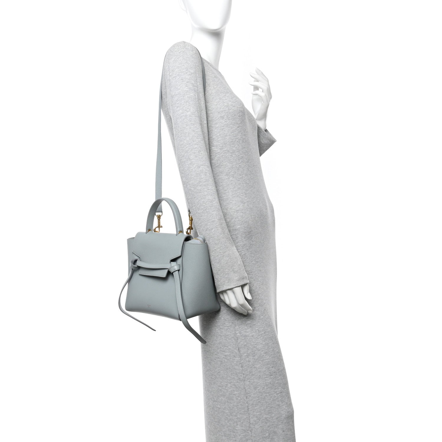 Celine Grained Calfskin Micro Belt Bag Cloud 2 of 11