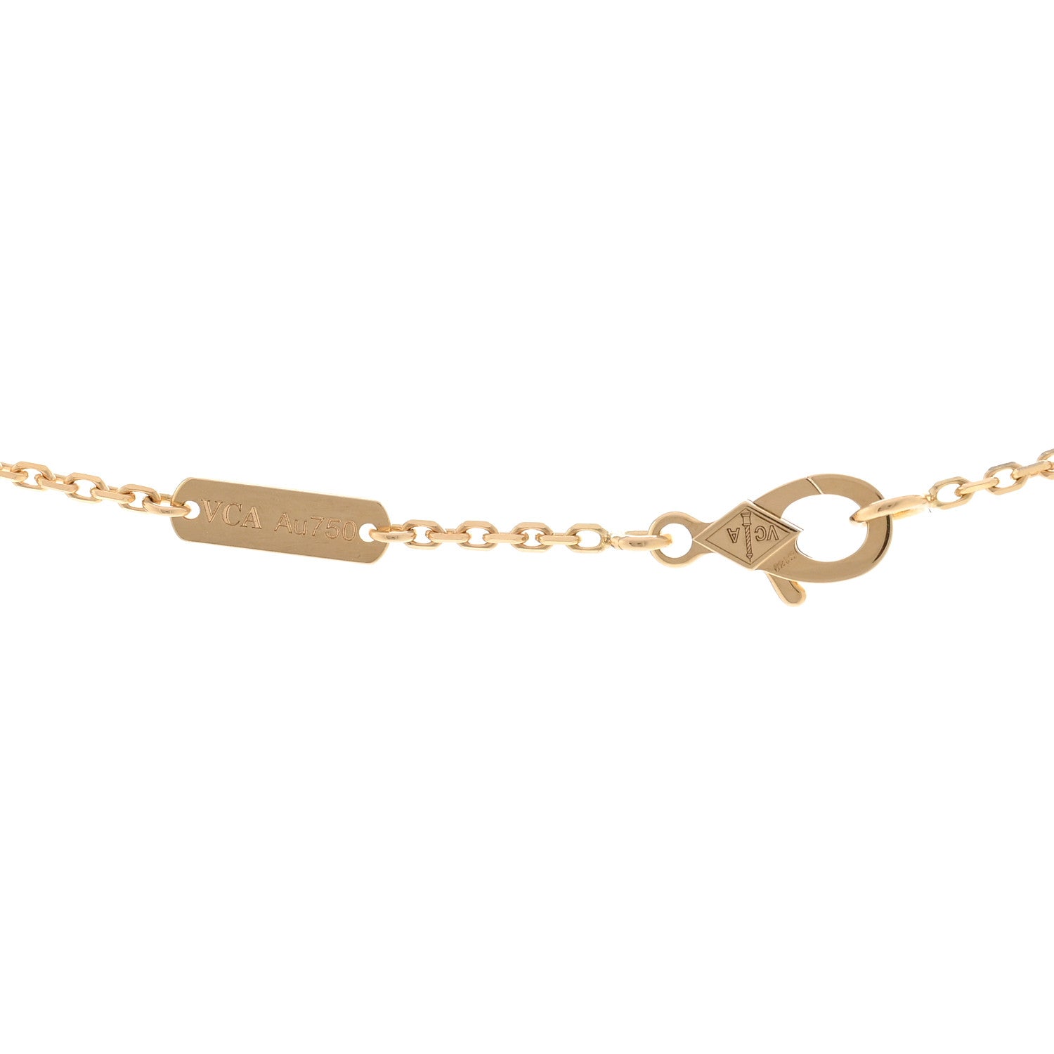 Van Cleef & Arpels 18K Yellow Gold Mother of Pearl Vintage Alhambra Pendant Necklace 4 of 4