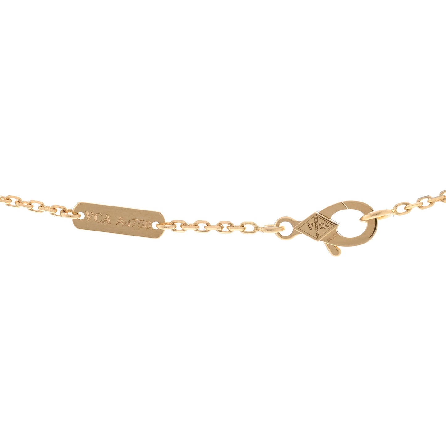 18K Yellow Gold Mother of Pearl Vintage Alhambra Pendant Necklace