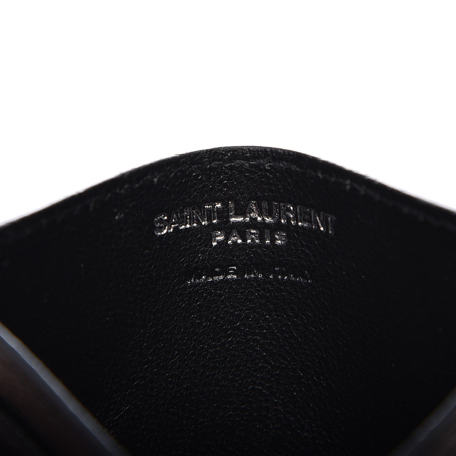 Saint Laurent Grain De Poudre Matelasse Chevron Monogram Credit Card Case Black 6 of 8