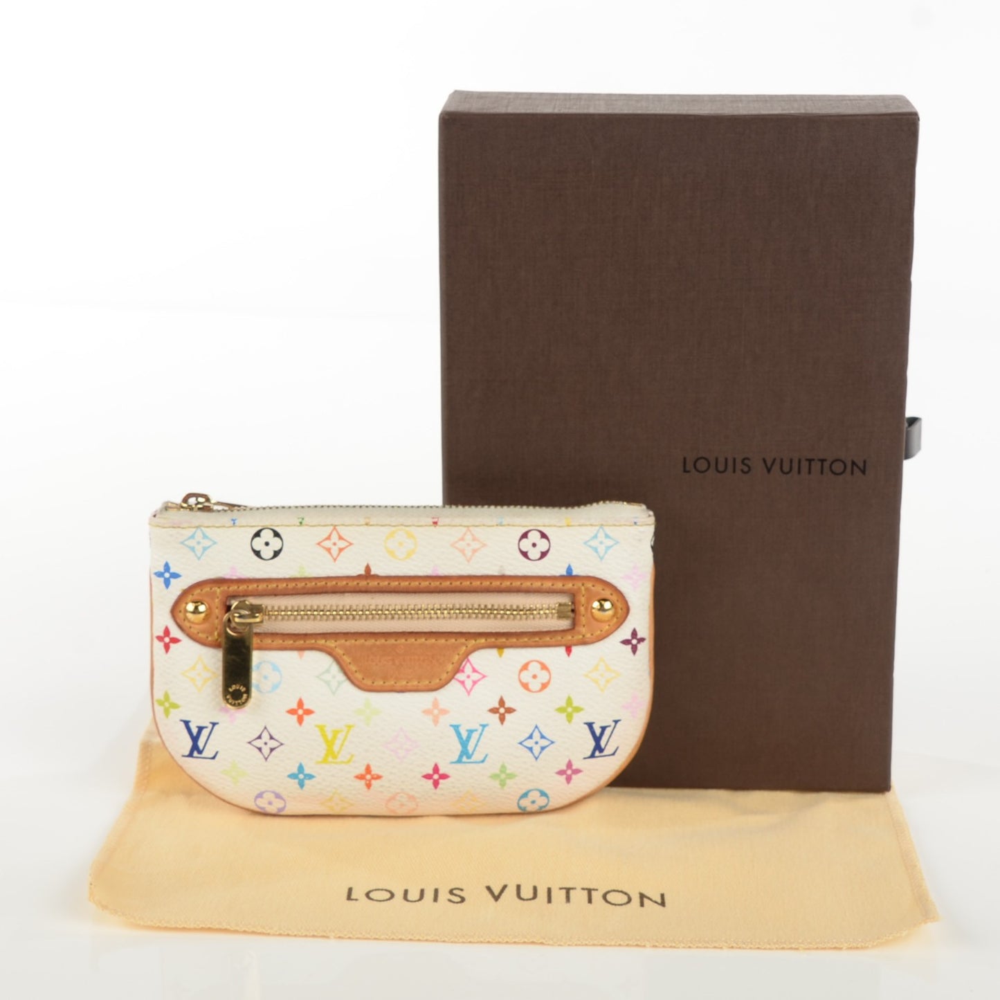 Monogram Multicolor Pochette Plate MM White