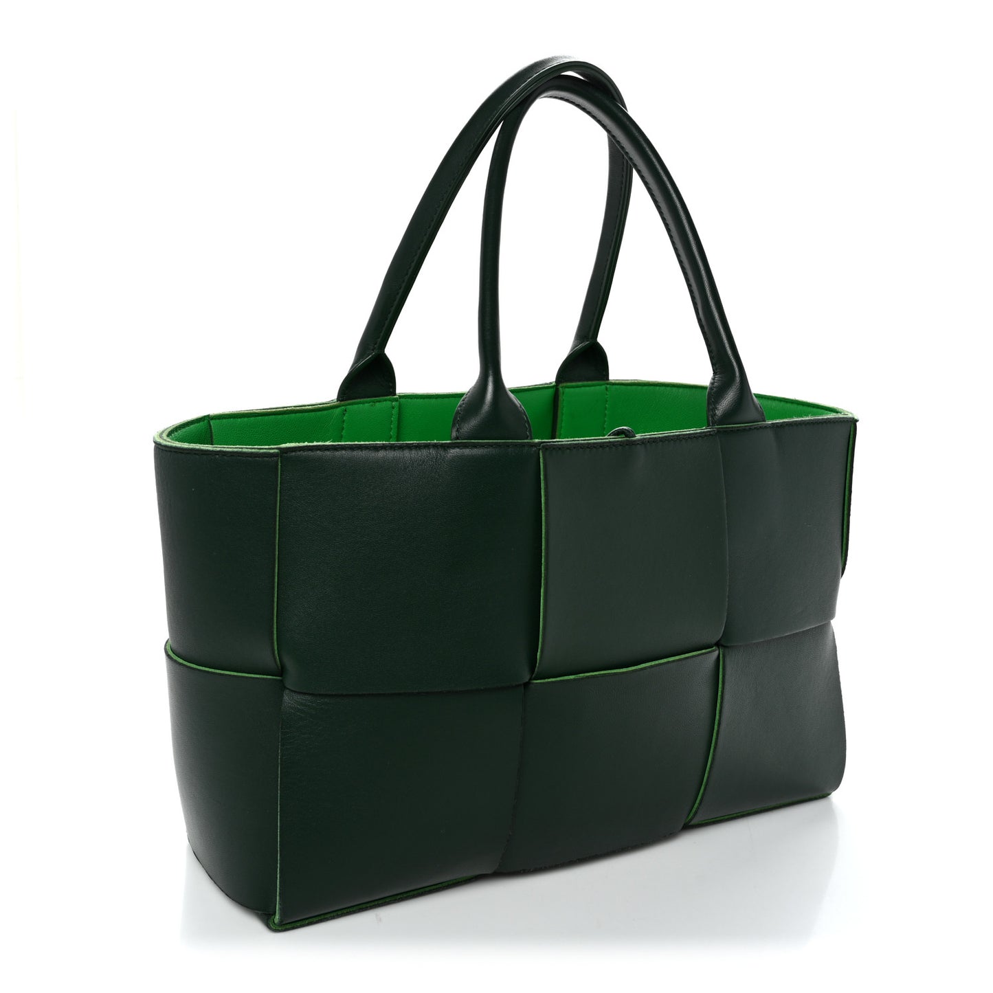 Calfskin Maxi Intrecciato Medium Arco Tote Raintree