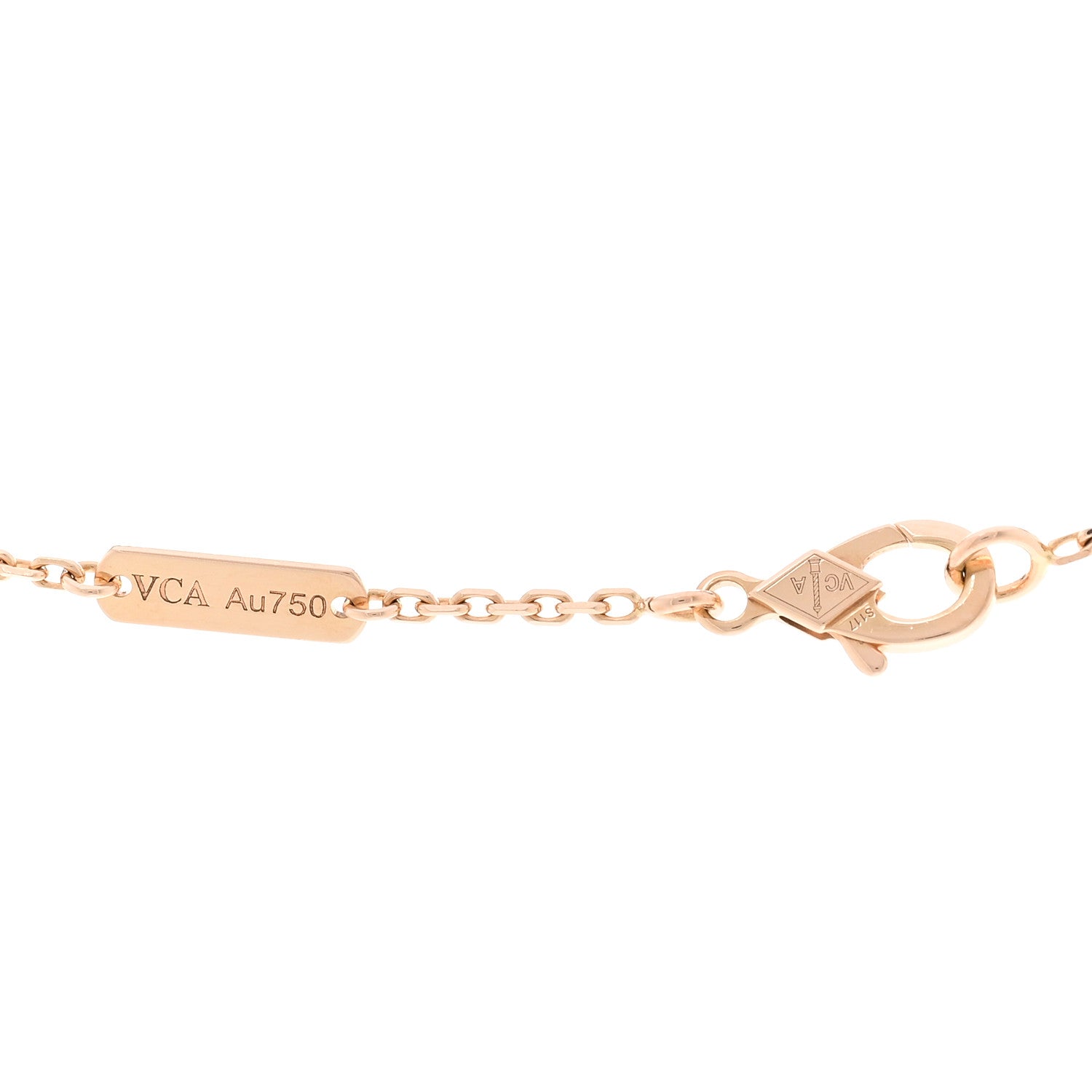 Van Cleef & Arpels 18K Rose Gold Gray Mother of Pearl Vintage Alhambra Pendant Necklace 4 of 5