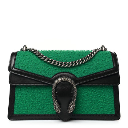 Gucci Casy Wool Azalea Calfskin Small Dionysus Shoulder Bag Deep Emerald Black 1 of 9