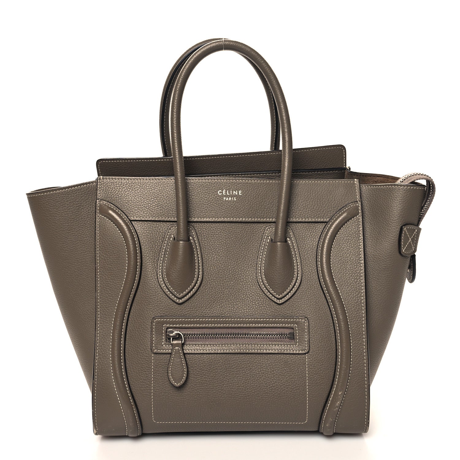 Celine Drummed Calfskin Micro Luggage Souris 1 of 14