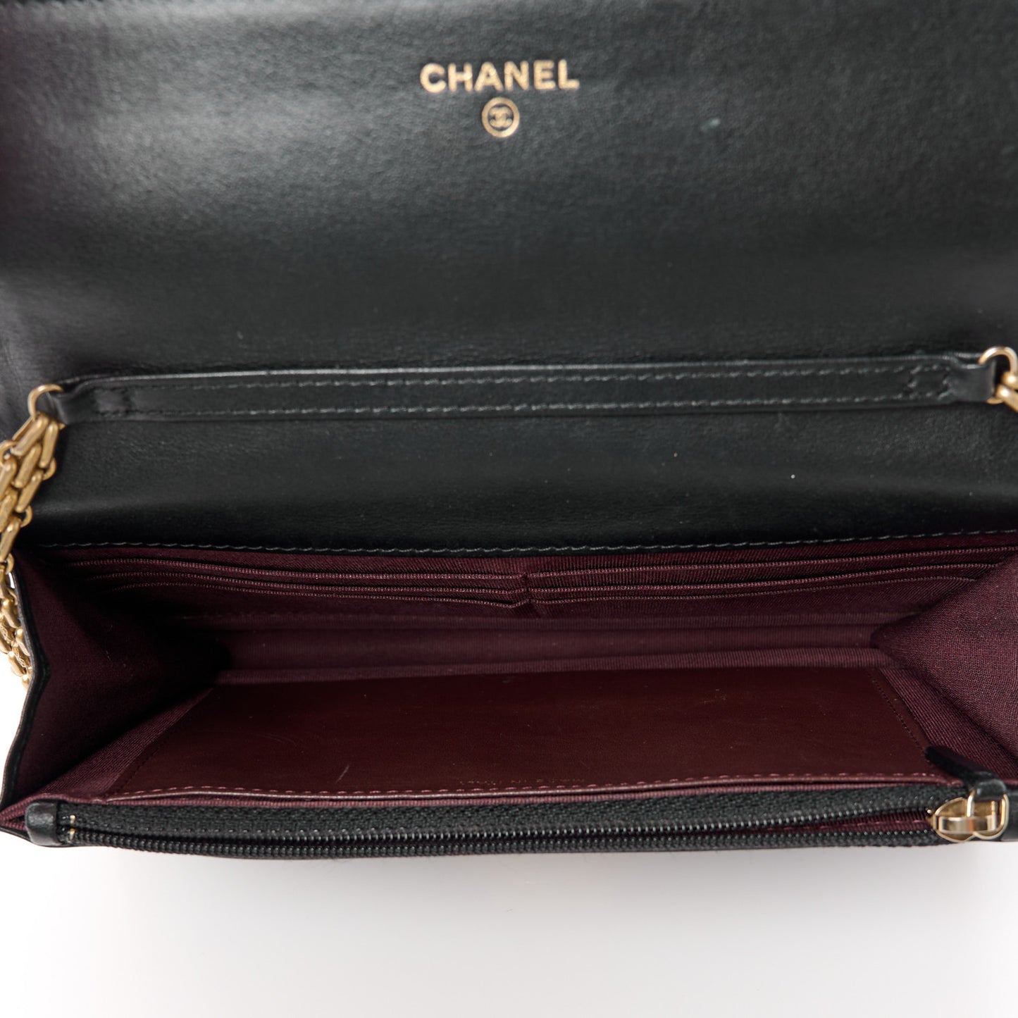 Aged Calfskin Quilted Reissue Wallet On Chain WOC Black