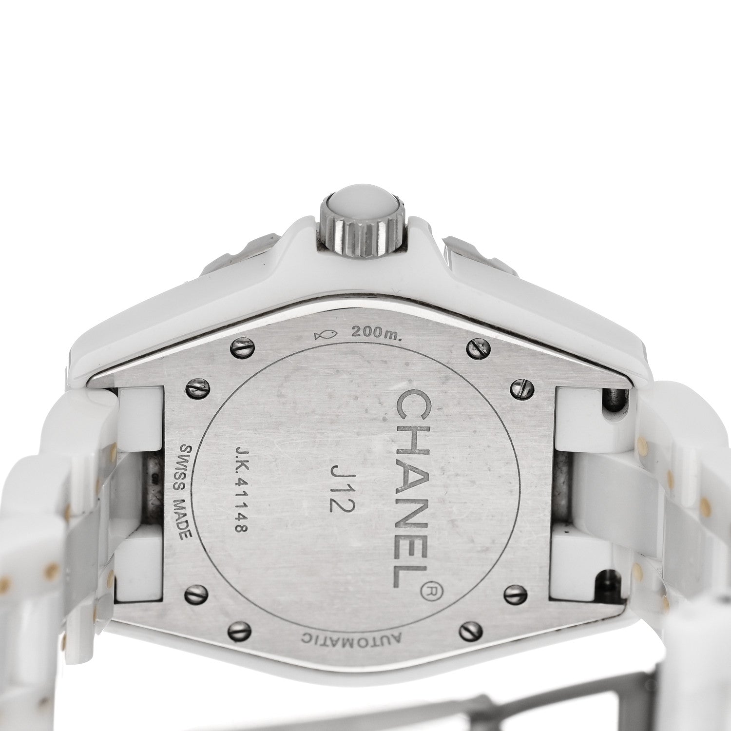 Chanel Stainless Steel Ceramic 38mm J12 Automatic Watch White 4 of 4