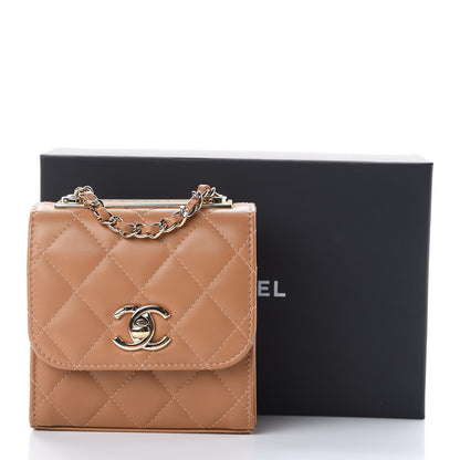Chanel Lambskin Quilted Mini Trendy CC Chain Wallet Light Brown 10 of 10