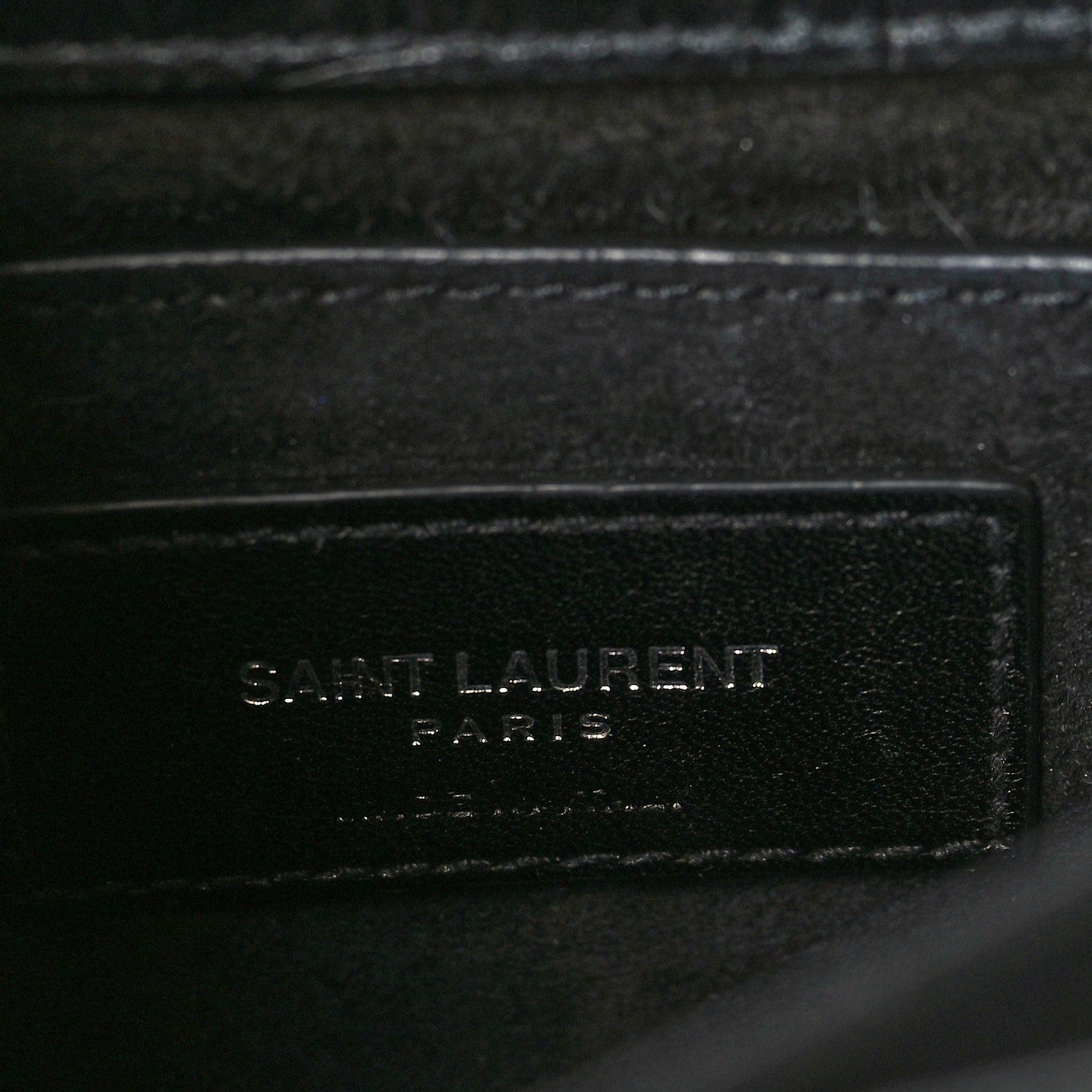 Saint Laurent Calfskin Crocodile Embossed Medium Monogram Sunset Black 6 of 11