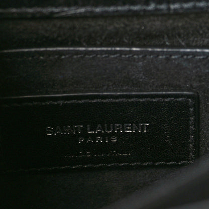 Saint Laurent Calfskin Crocodile Embossed Medium Monogram Sunset Black 6 of 11