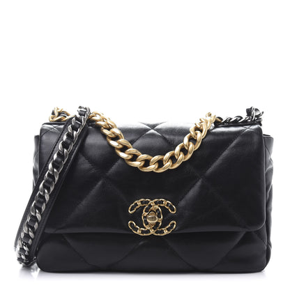 Chanel Goatskin Quilted Medium 19 Flap Black 1 of 13