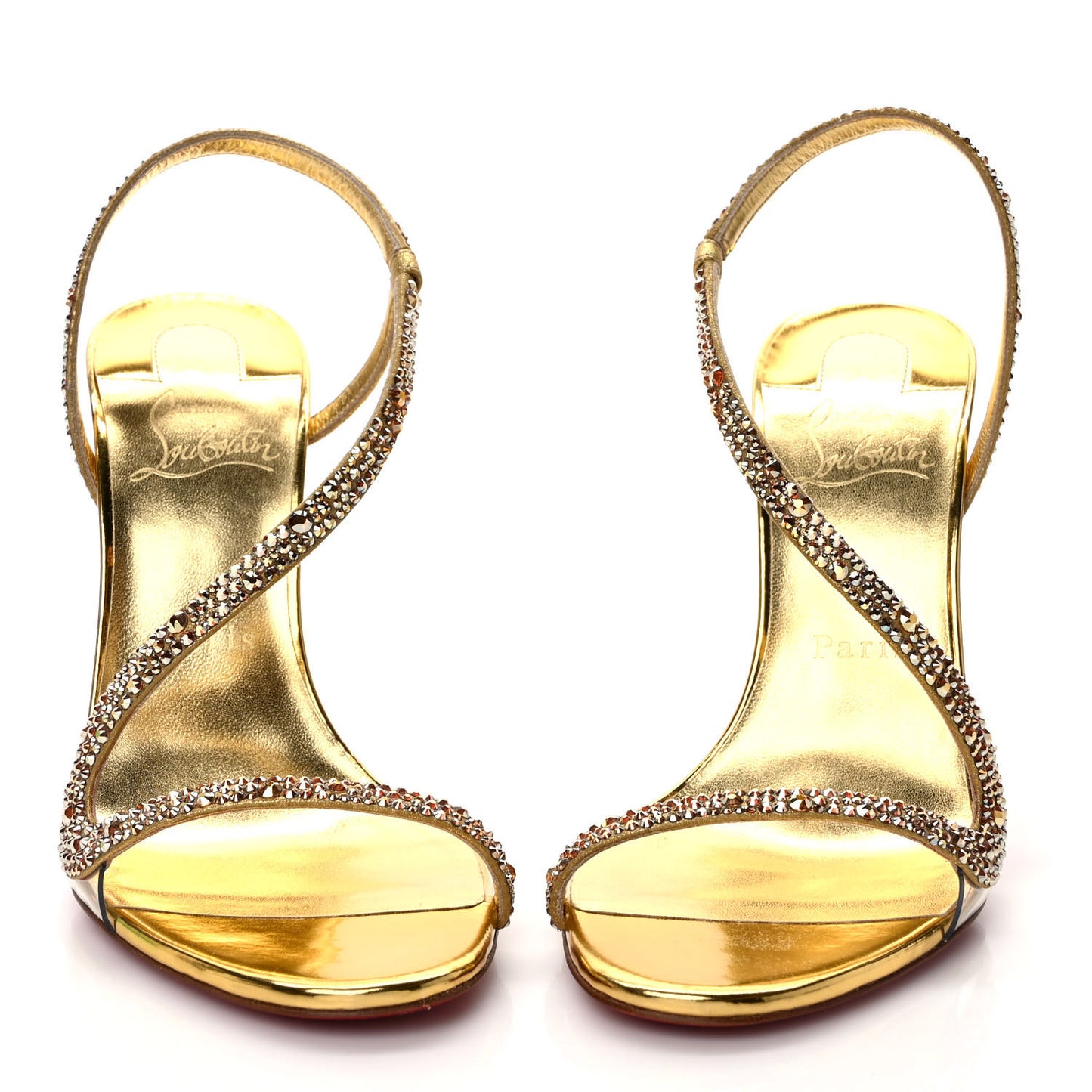 Crystal Strass Rosalie 100 Sandals 37 Cry Aurum Gold