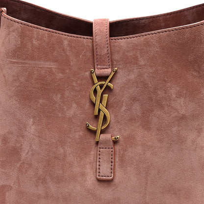 Saint Laurent Suede Calfskin Small Le 5 A 7 Soft Hobo  Barely Pink 7 of 9