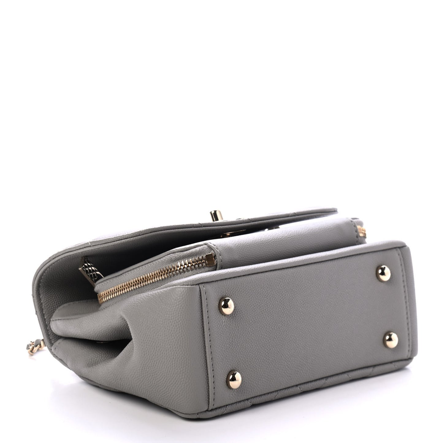 Caviar Quilted Small Business Affinity Flap Grey