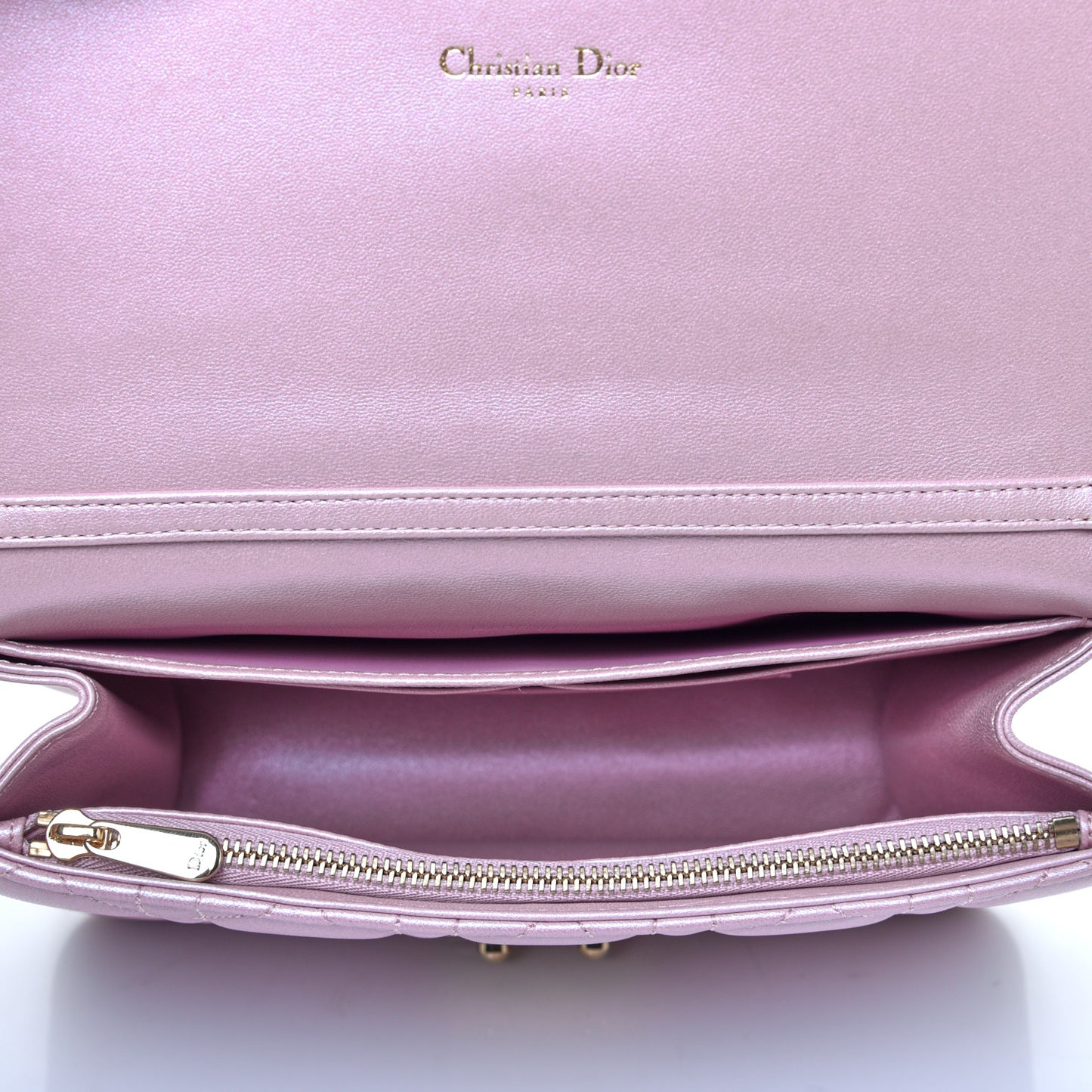 Pearly Lambskin Cannage Miss Dior Promenade Pouch Lotus
