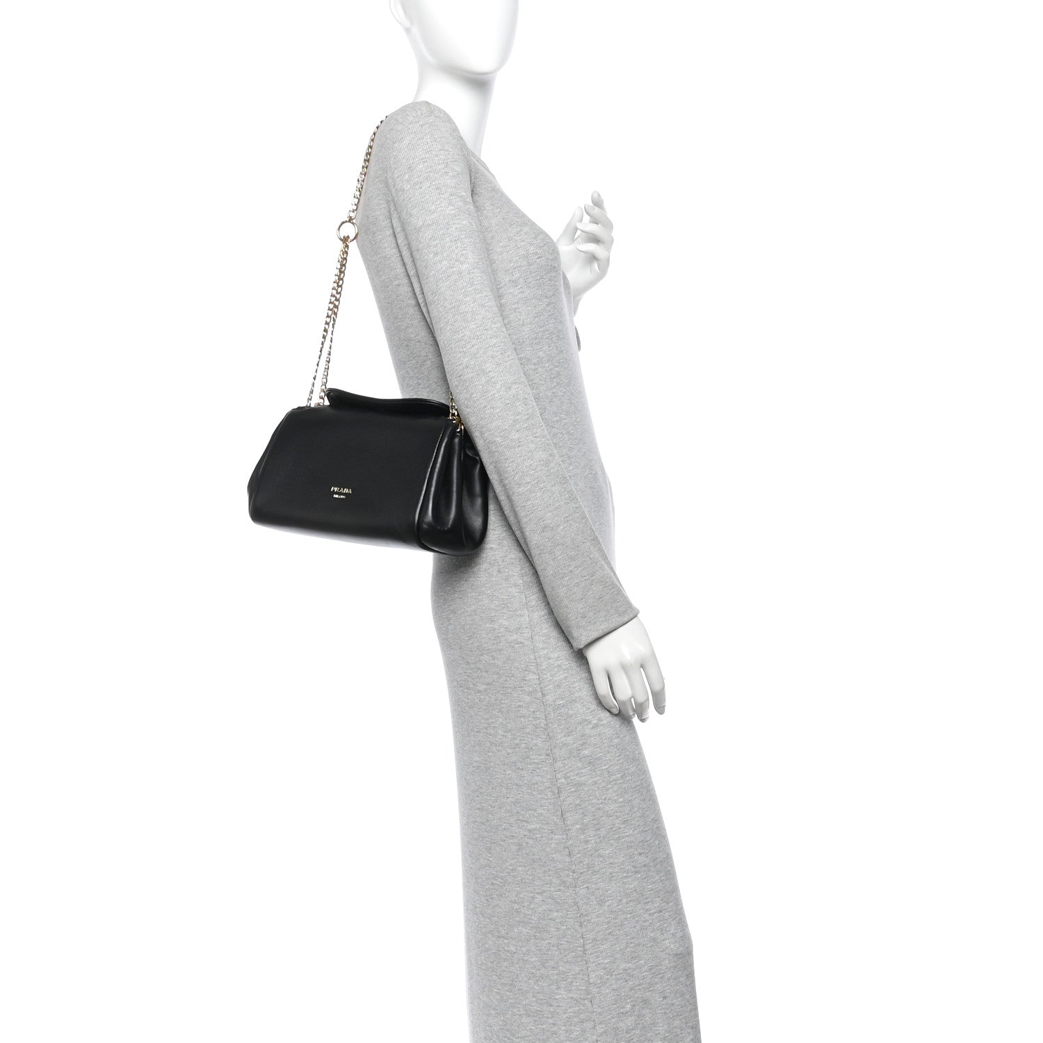 Prada Nappa Small Tumulte Bag Black 2 of 9