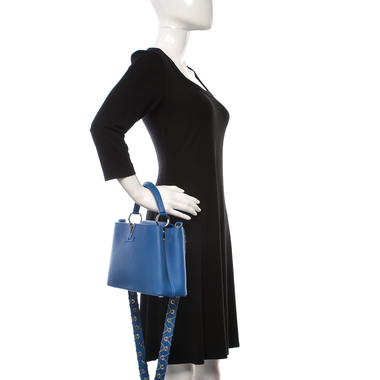 Louis Vuitton Taurillon Capucines BB Blue 3 of 9