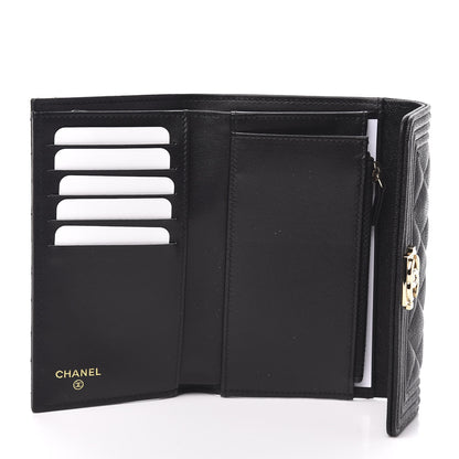 Chanel Caviar Quilted Medium Boy Flap Wallet Black 5 of 9