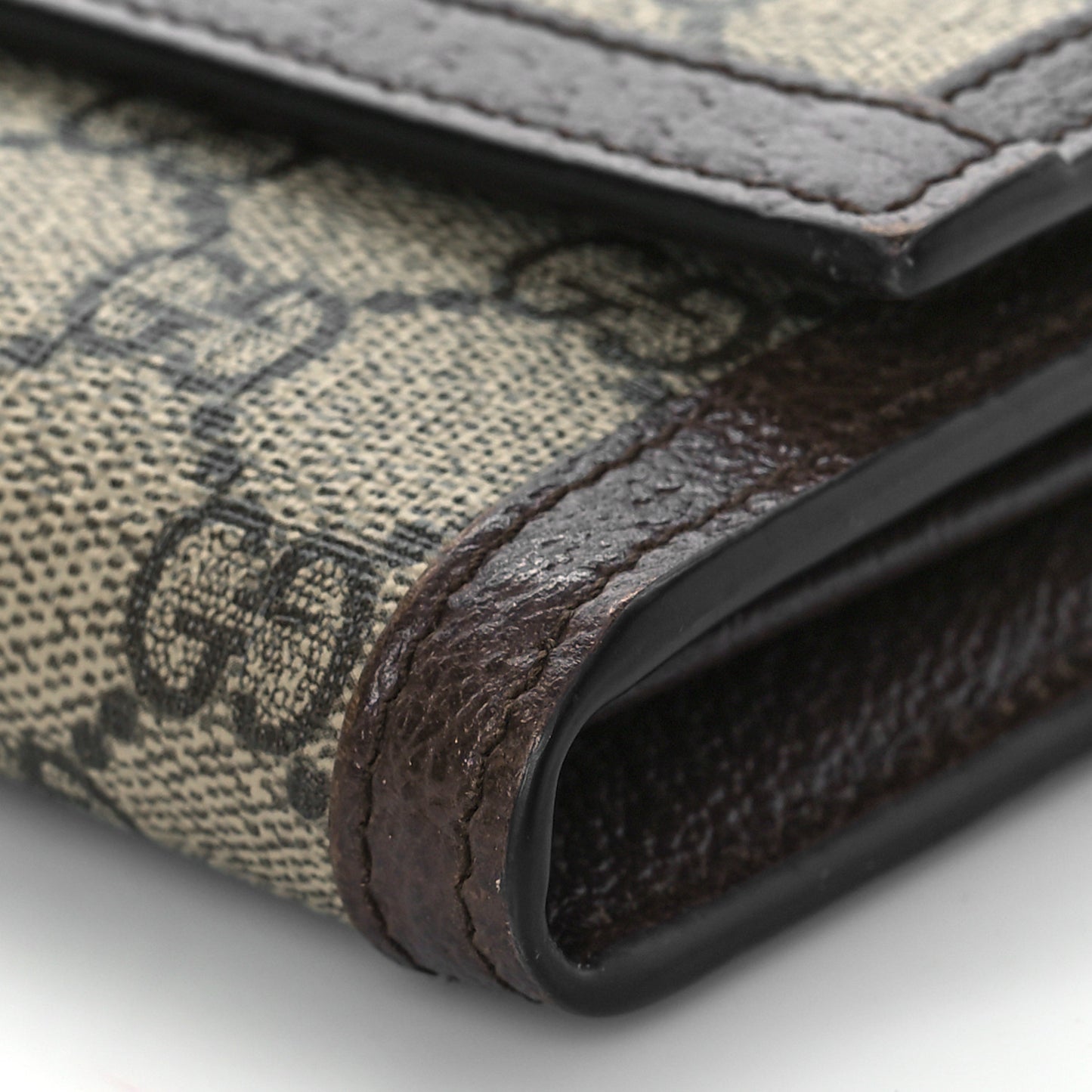 GG Supreme Monogram Web Ophidia Continental Wallet Brown