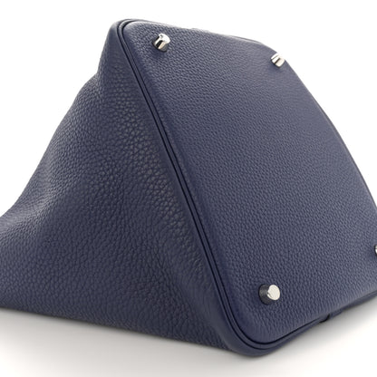 Hermes Taurillon Clemence Picotin Lock 22 MM Bleu Encre 9 of 11