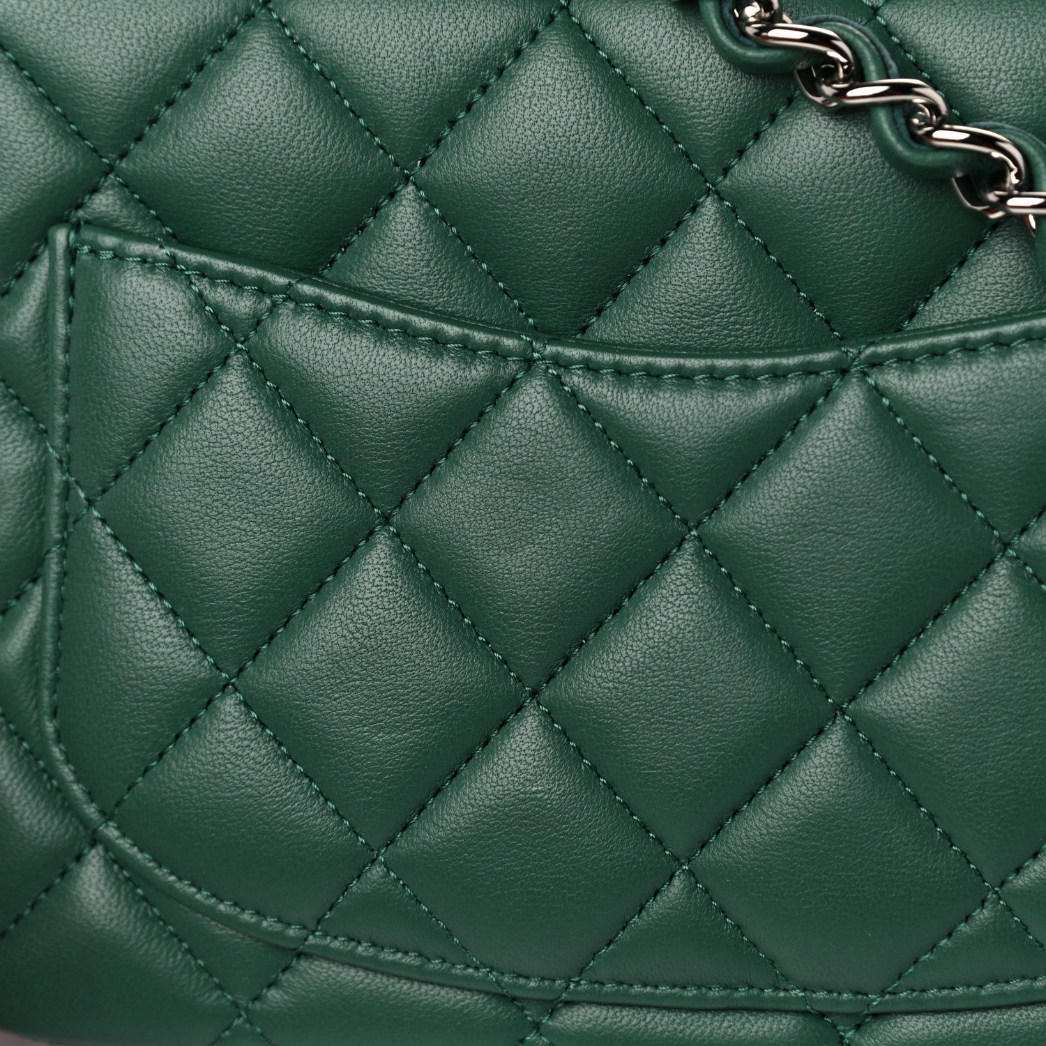 Chanel Lambskin Quilted Mini Square Flap Green 10 of 12