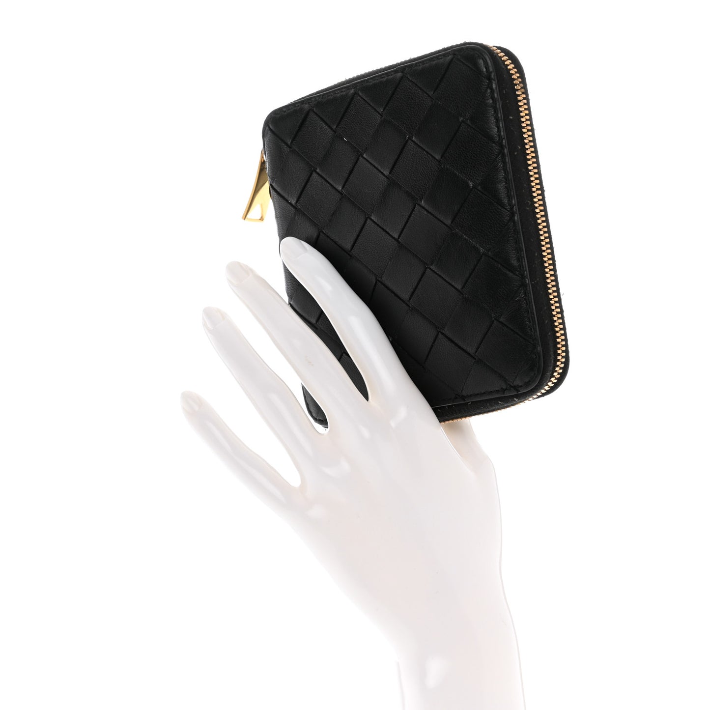 Nappa Intrecciato Zip Around Wallet Black