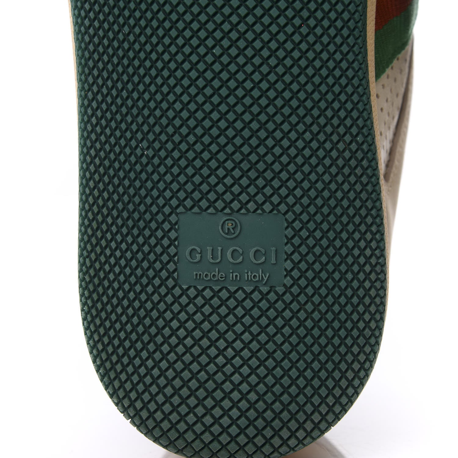 Gucci Nubuck Web Womens Screener Sneakers 36 Dusty Milk New Mystic White Vintage Green 9 of 10