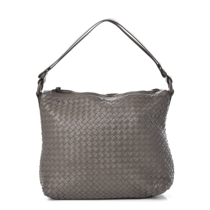 Bottega Veneta Nappa Intrecciato Pyramid Hobo Light Grey 1 of 11