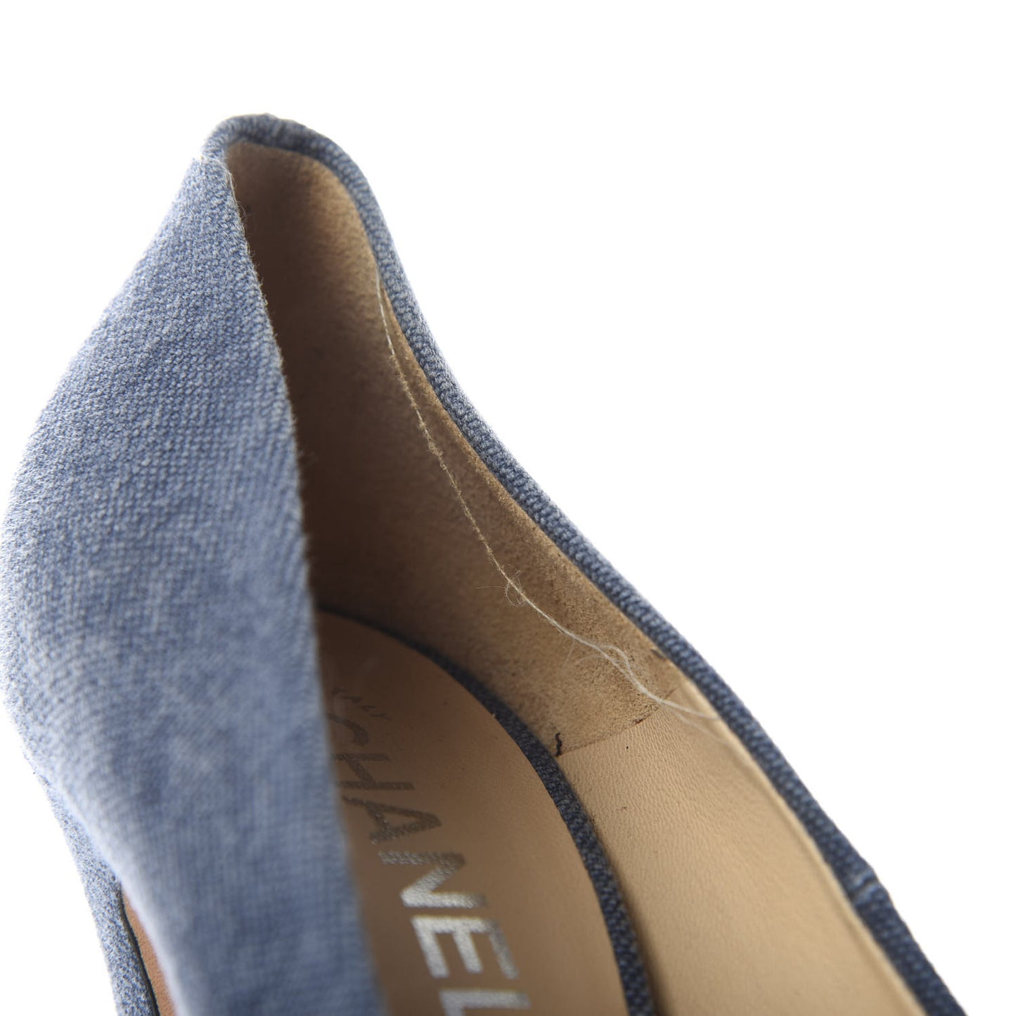 Denim Chain Around Cap Toe Platform Pumps 38 Blue Gris Fonce