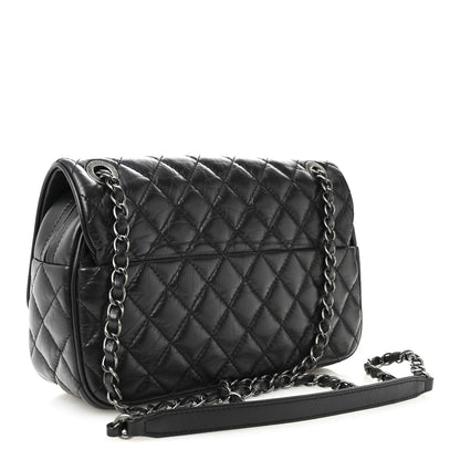 Chanel Aged Calfskin Quilted Medium Easy Flap Black Black 3 of 10