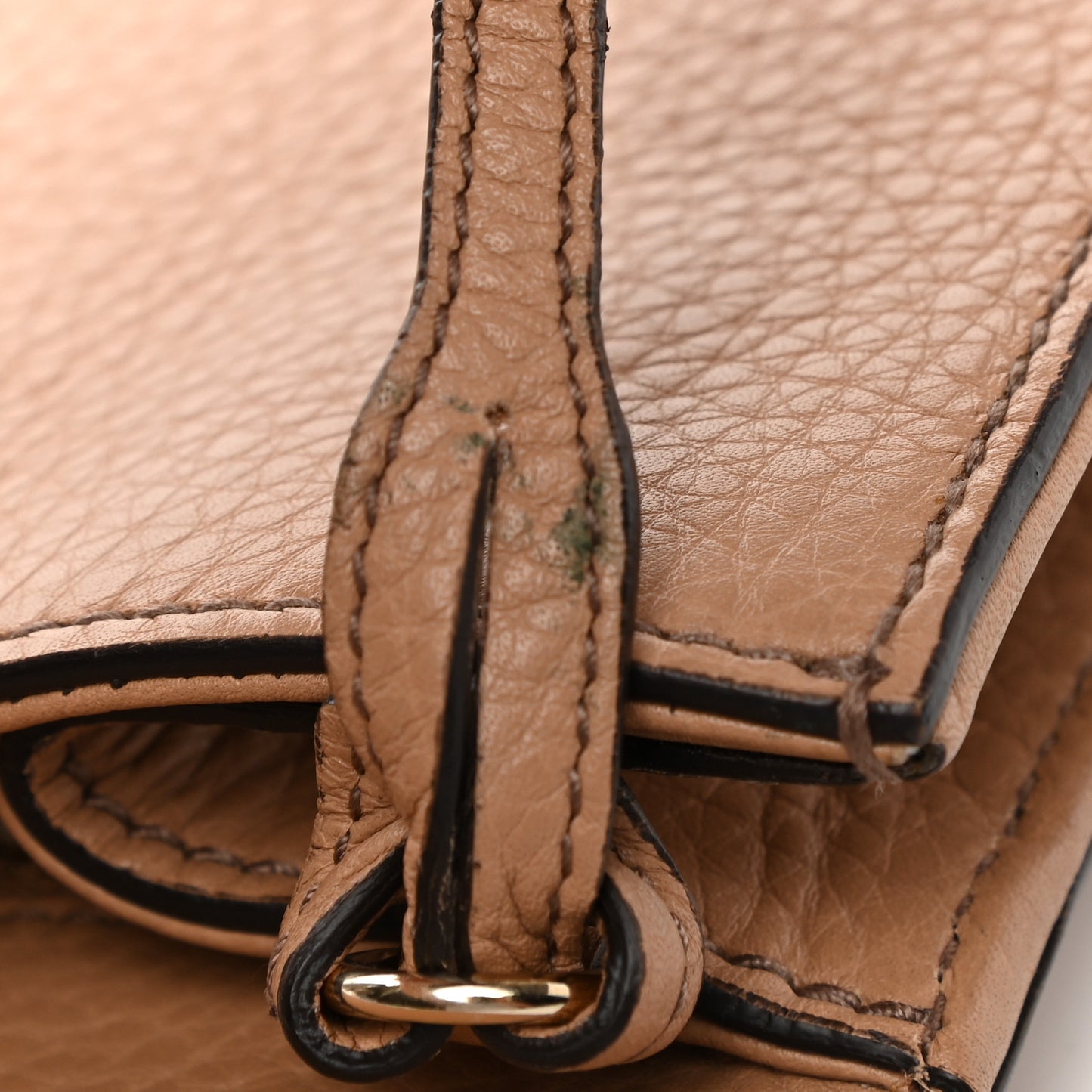 Pebbled Calfskin Medium Soho Clutch Camelia