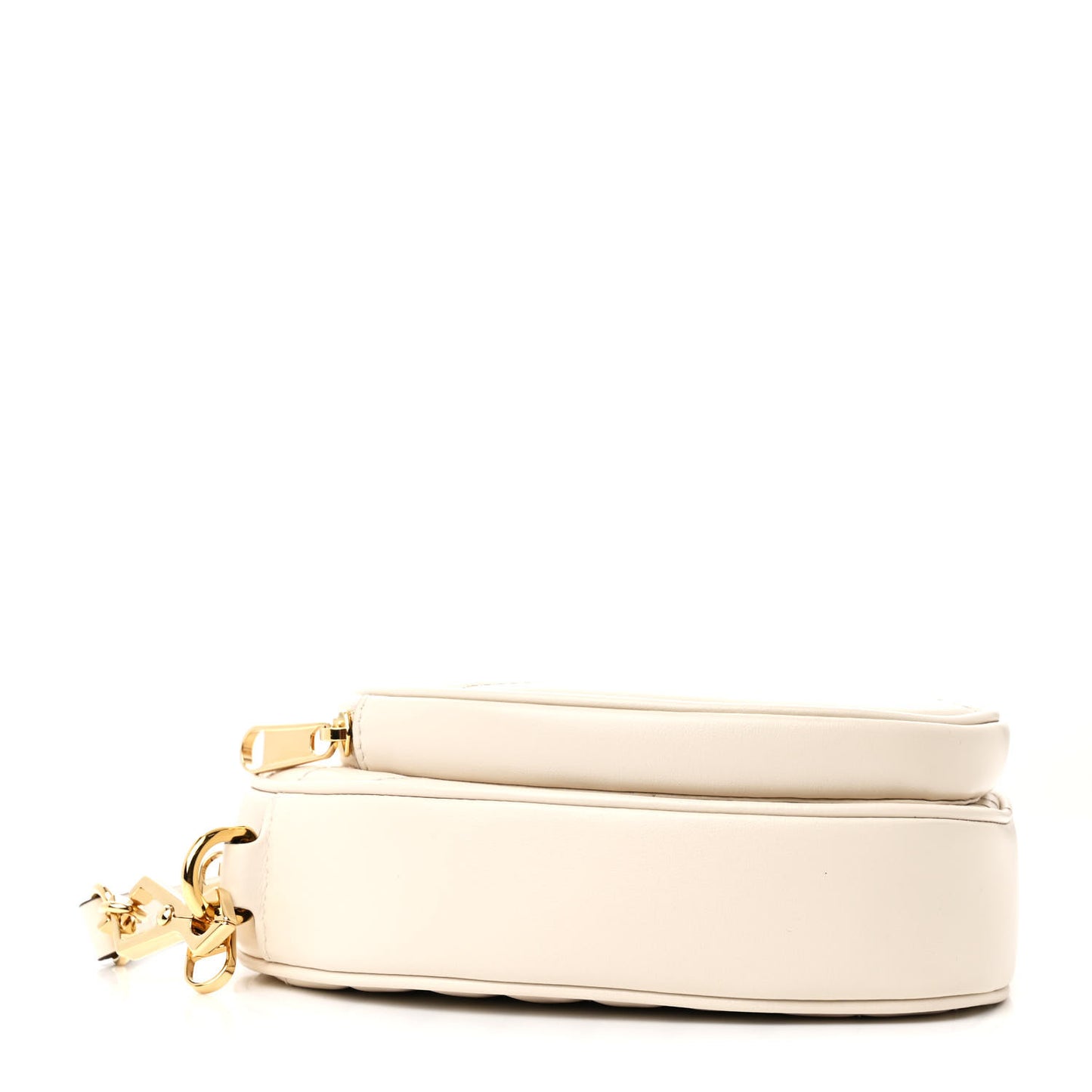 Calfskin Matelasse Diagonal Mini Interlocking G Heart Shoulder Bag Mystic White