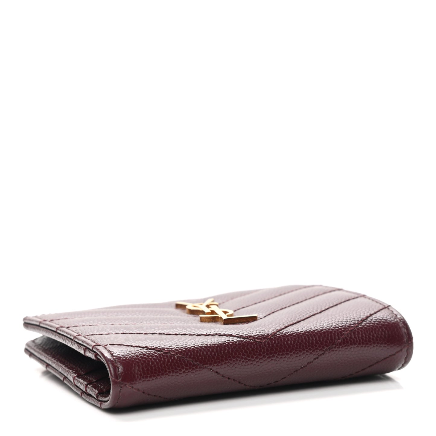 Grain De Poudre Matelasse Chevron Monogram Zipped Card Case Palissandre