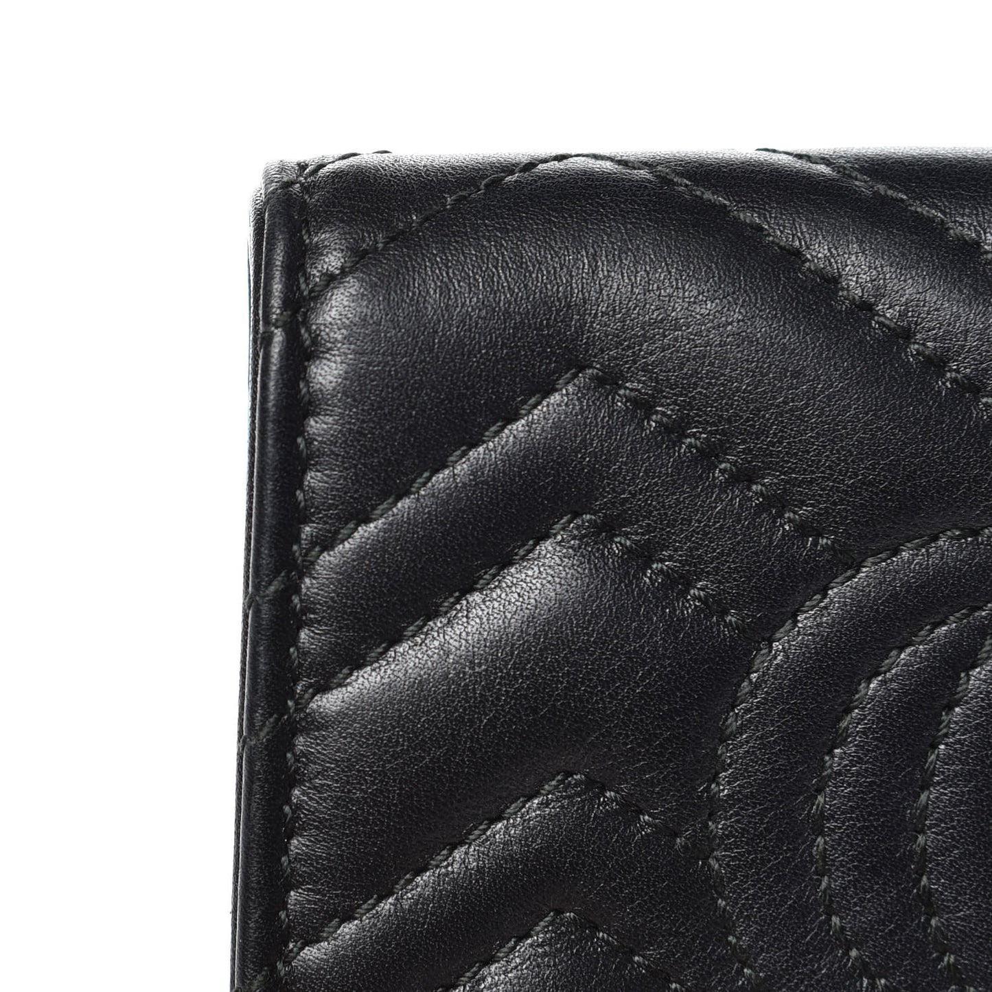 Calfskin Matelasse GG Marmont Card Case Black