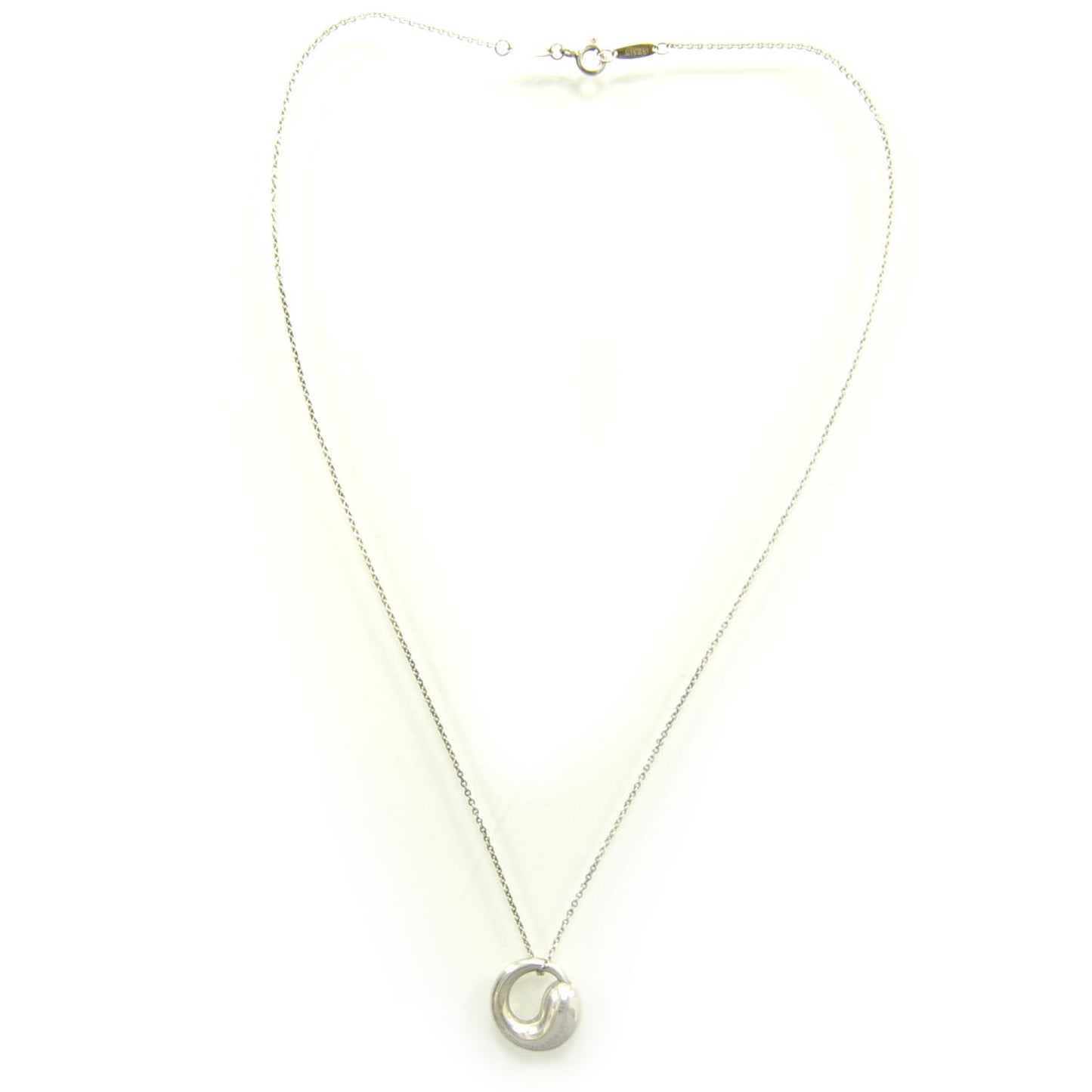 Sterling Silver 15mm Elsa Peretti Eternal Circle Pendant Necklace