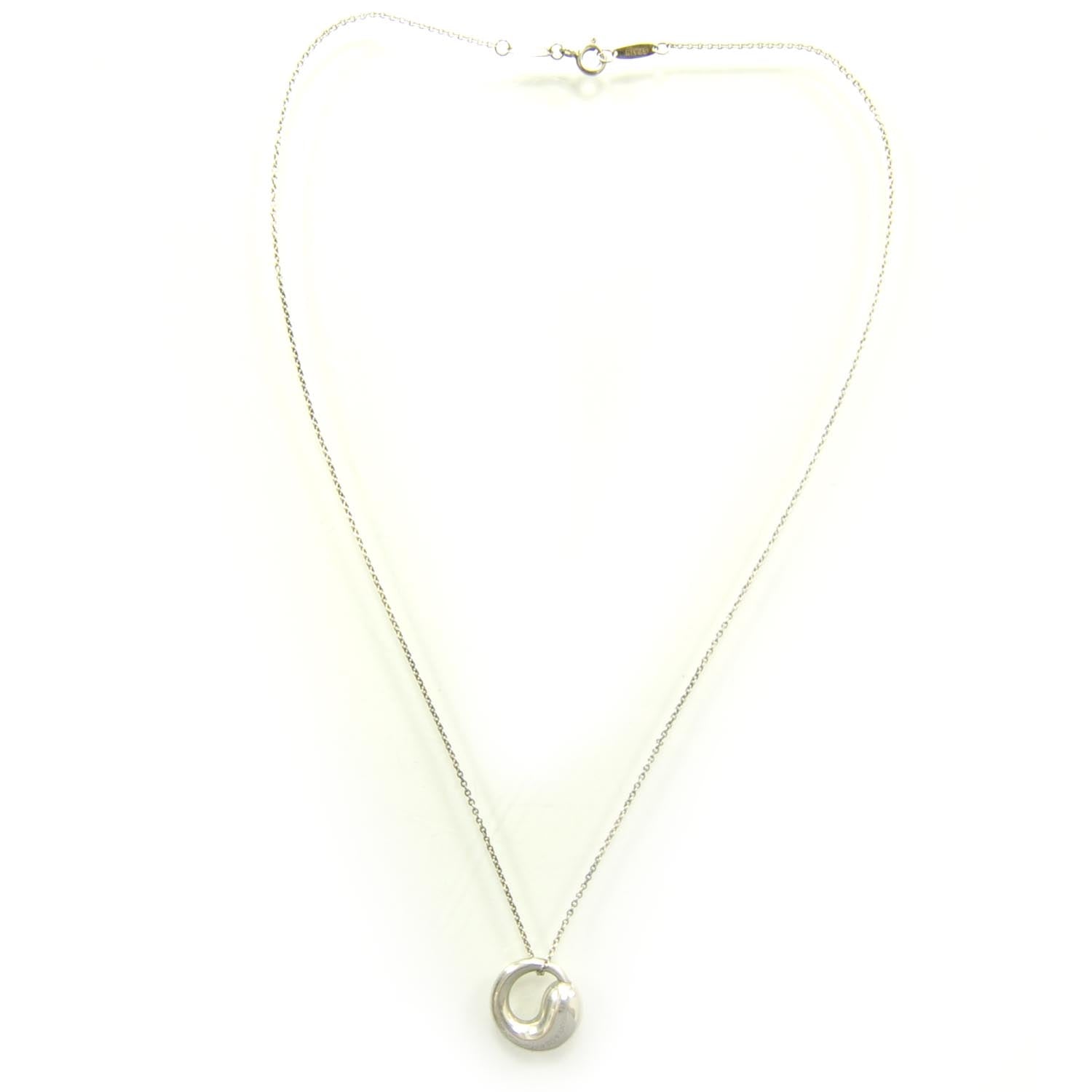 Tiffany Sterling Silver 15mm Elsa Peretti Eternal Circle Pendant Necklace 1 of 1