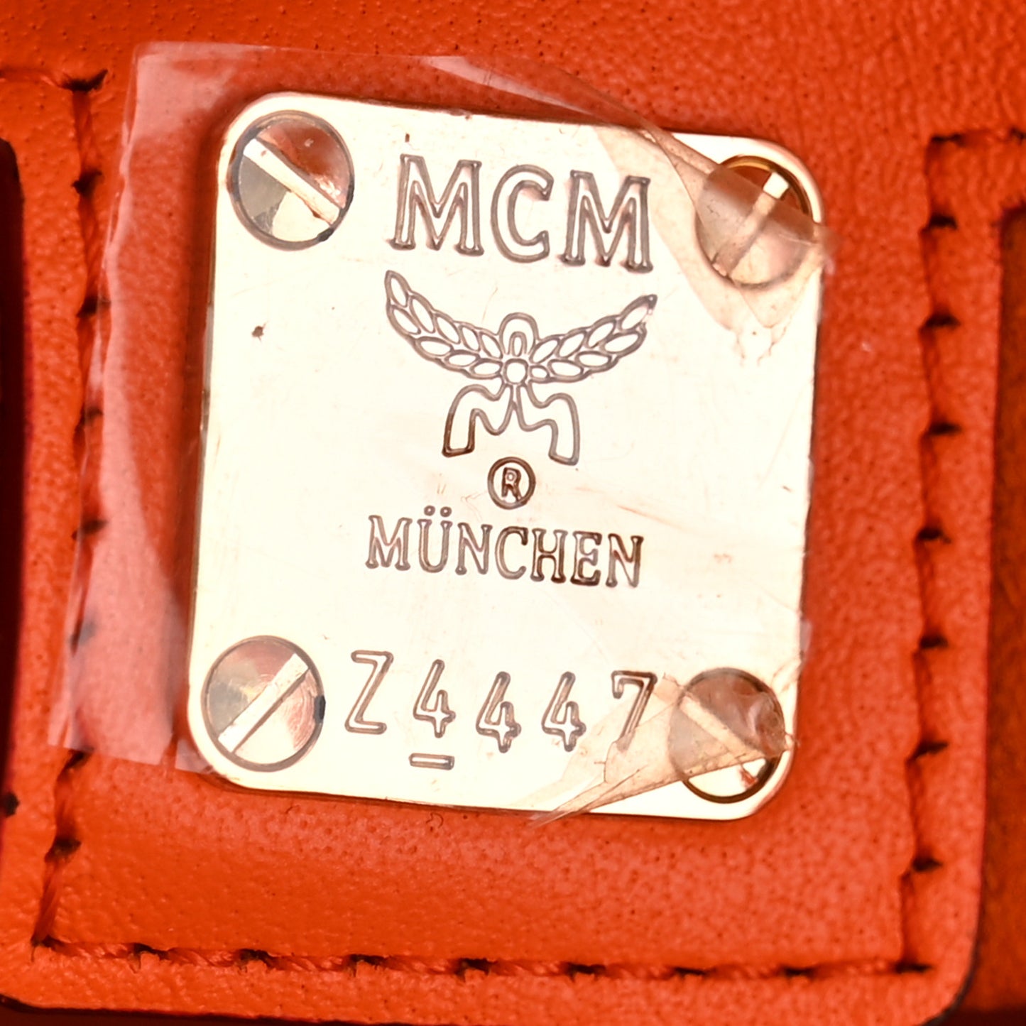 Calfskin Gradation Large Munchen Tote Orange