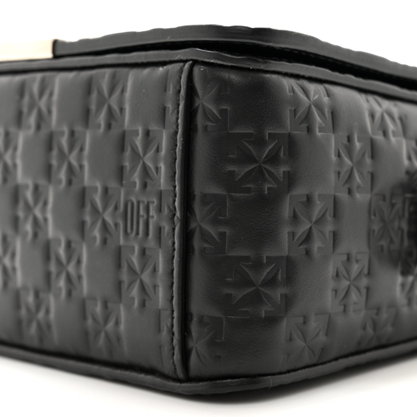 Embossed Mini Diag Binder Clip Bag Black