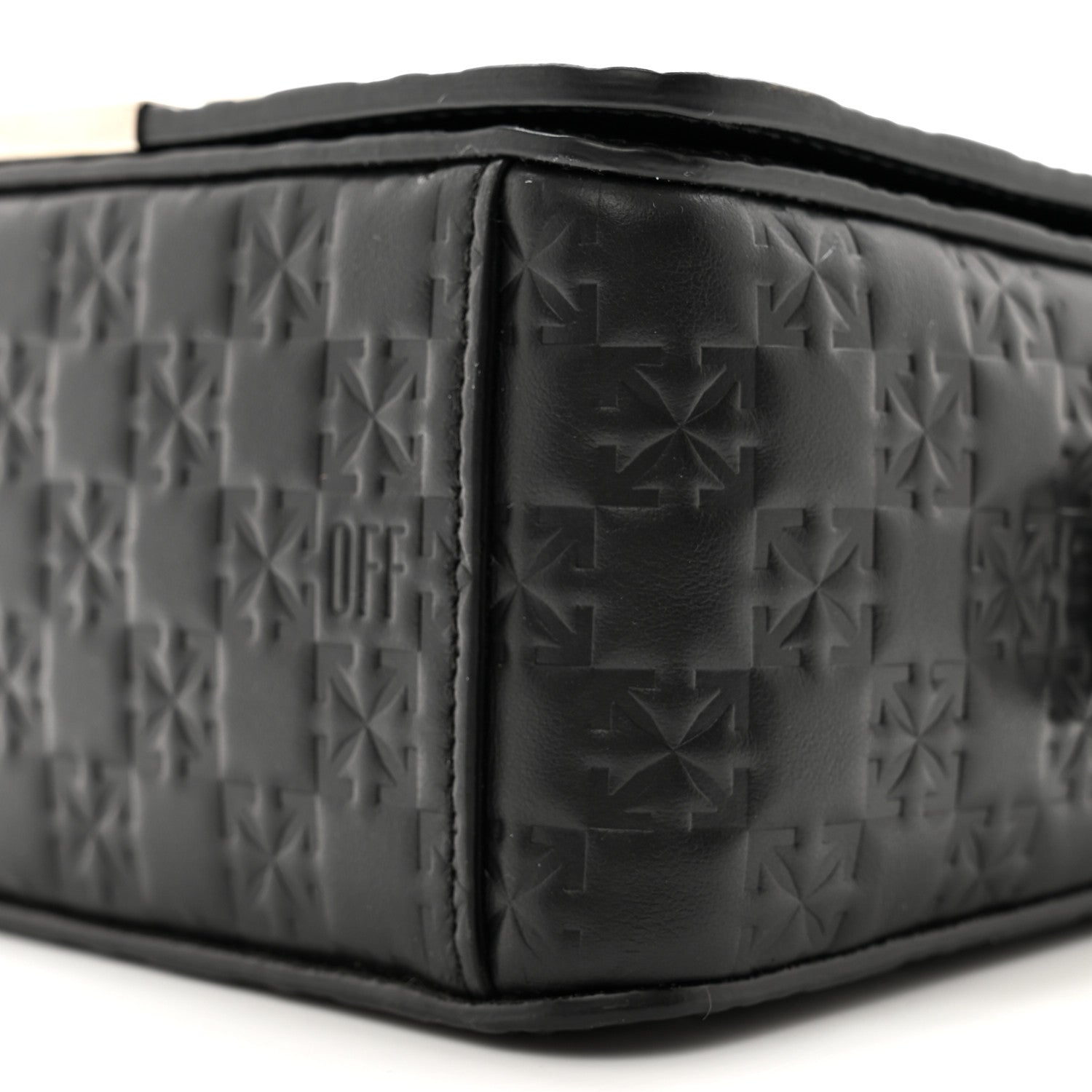 Off-White Embossed Mini Diag Binder Clip Bag Black 10 of 13
