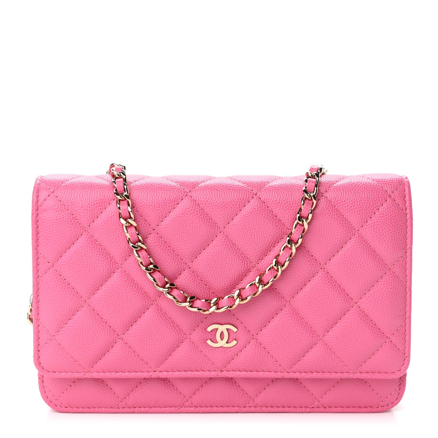Chanel Caviar Quilted Wallet On Chain WOC Pink 1 of 12