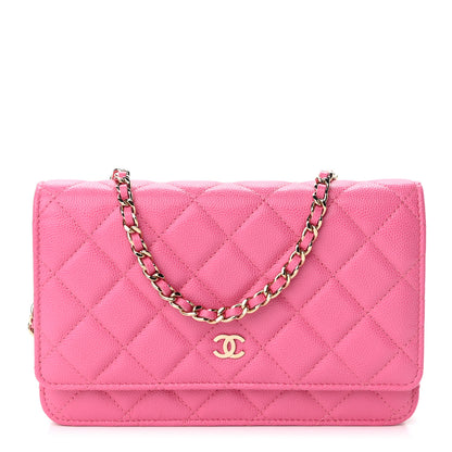 Chanel Caviar Quilted Wallet On Chain WOC Pink 1 of 12