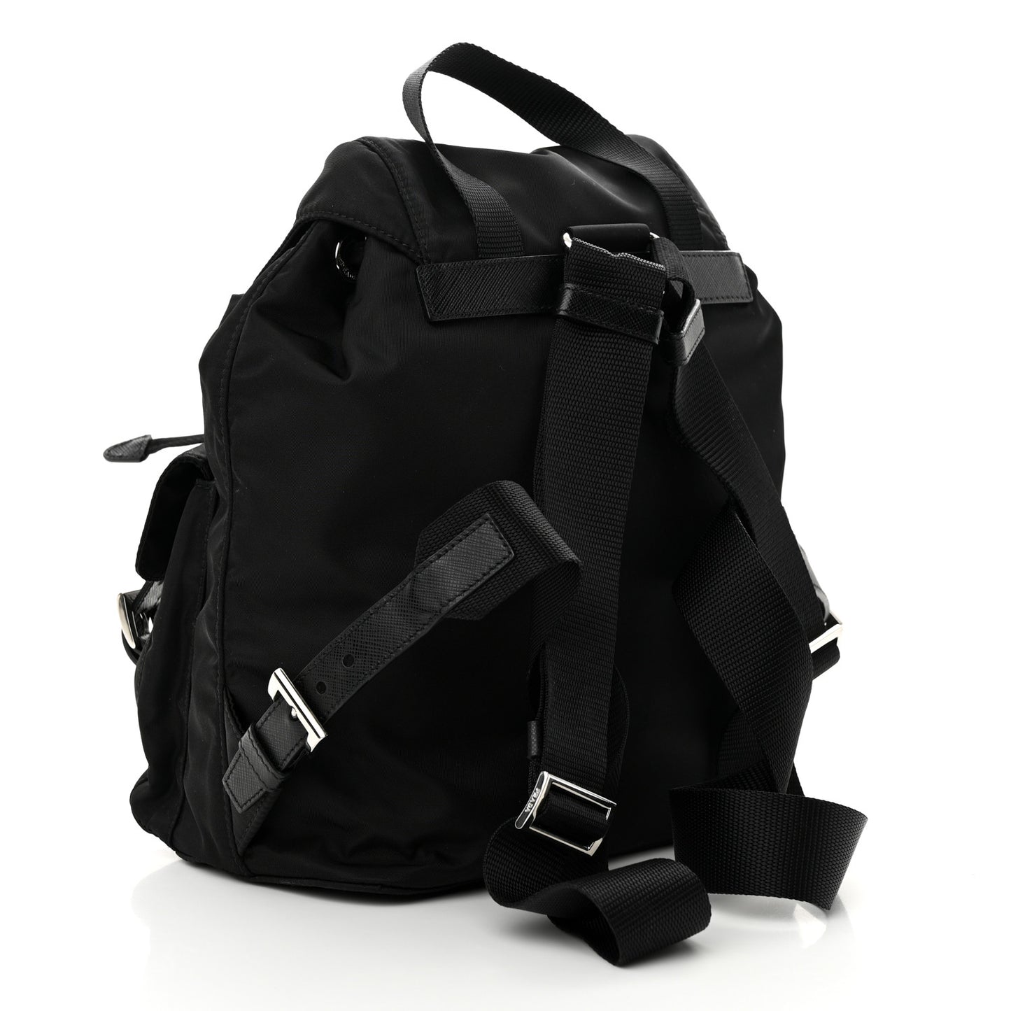Tessuto Nylon Saffiano Small Backpack Black