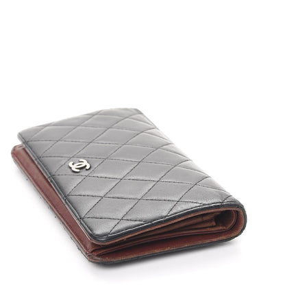 Chanel Lambskin Quilted Yen Wallet Black 10 of 12