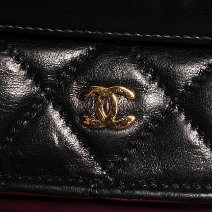 Chanel Lambskin Medium Single Flap w Wallet Black 9 of 12