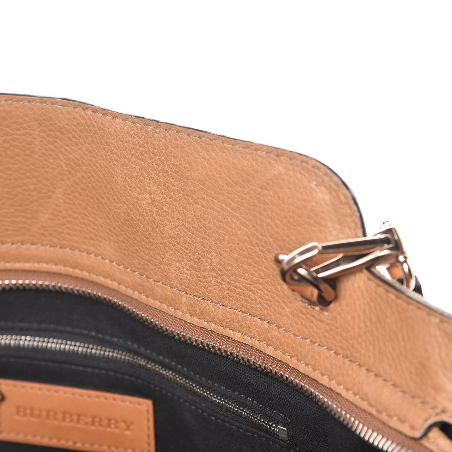 Mega Check Grained Calfskin Medium Harcourt Satchel Saddle Brown