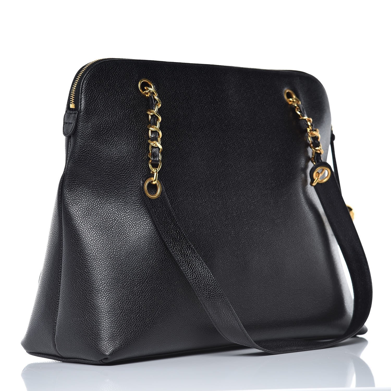 Chanel Caviar Large CC Shoulder Bag Black 3 of 7