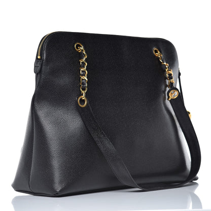 Chanel Caviar Large CC Shoulder Bag Black 3 of 7
