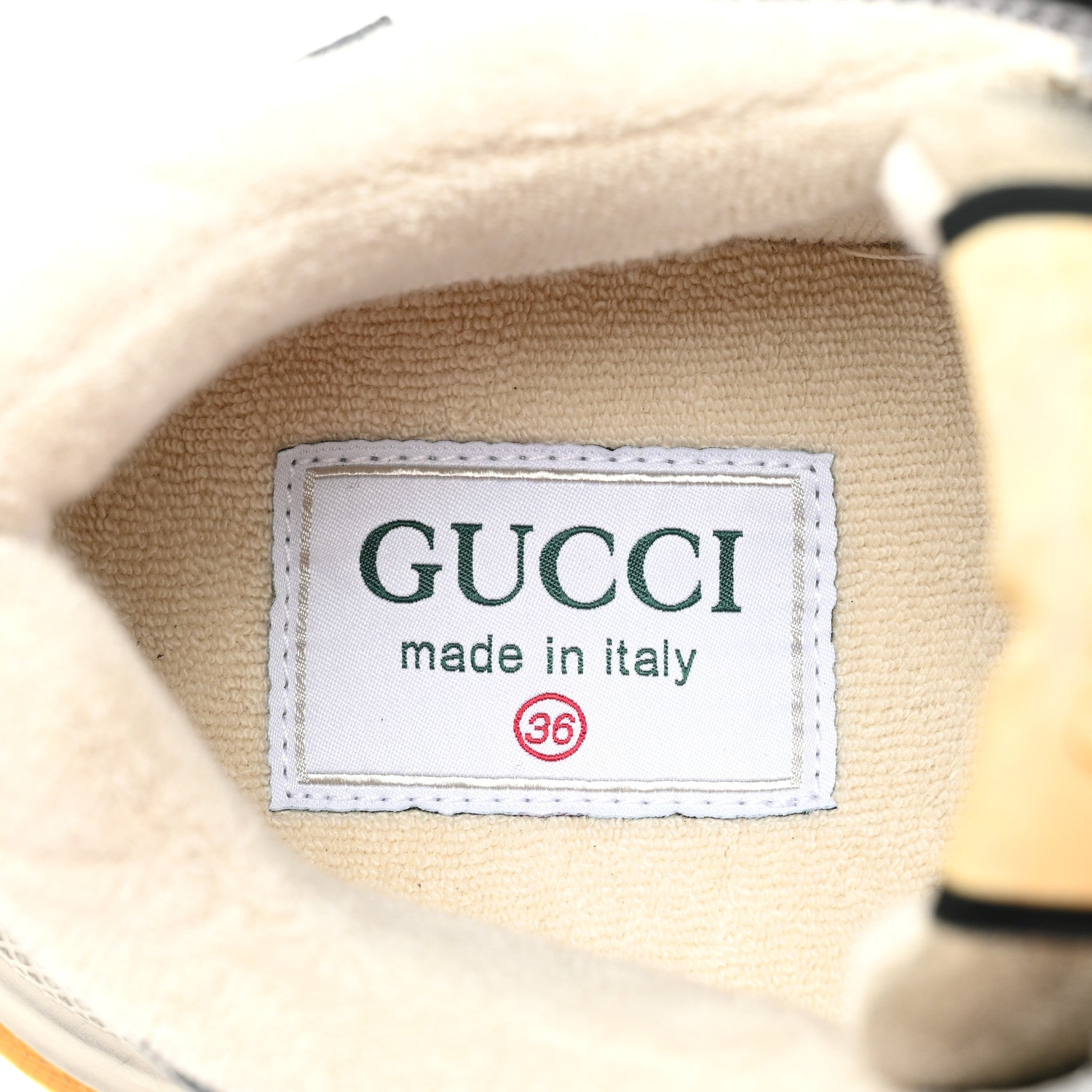 Gucci Metallic Calfskin Suede Womens Ultrapace Sneakers 36 Silver Oatmeal 7 of 8